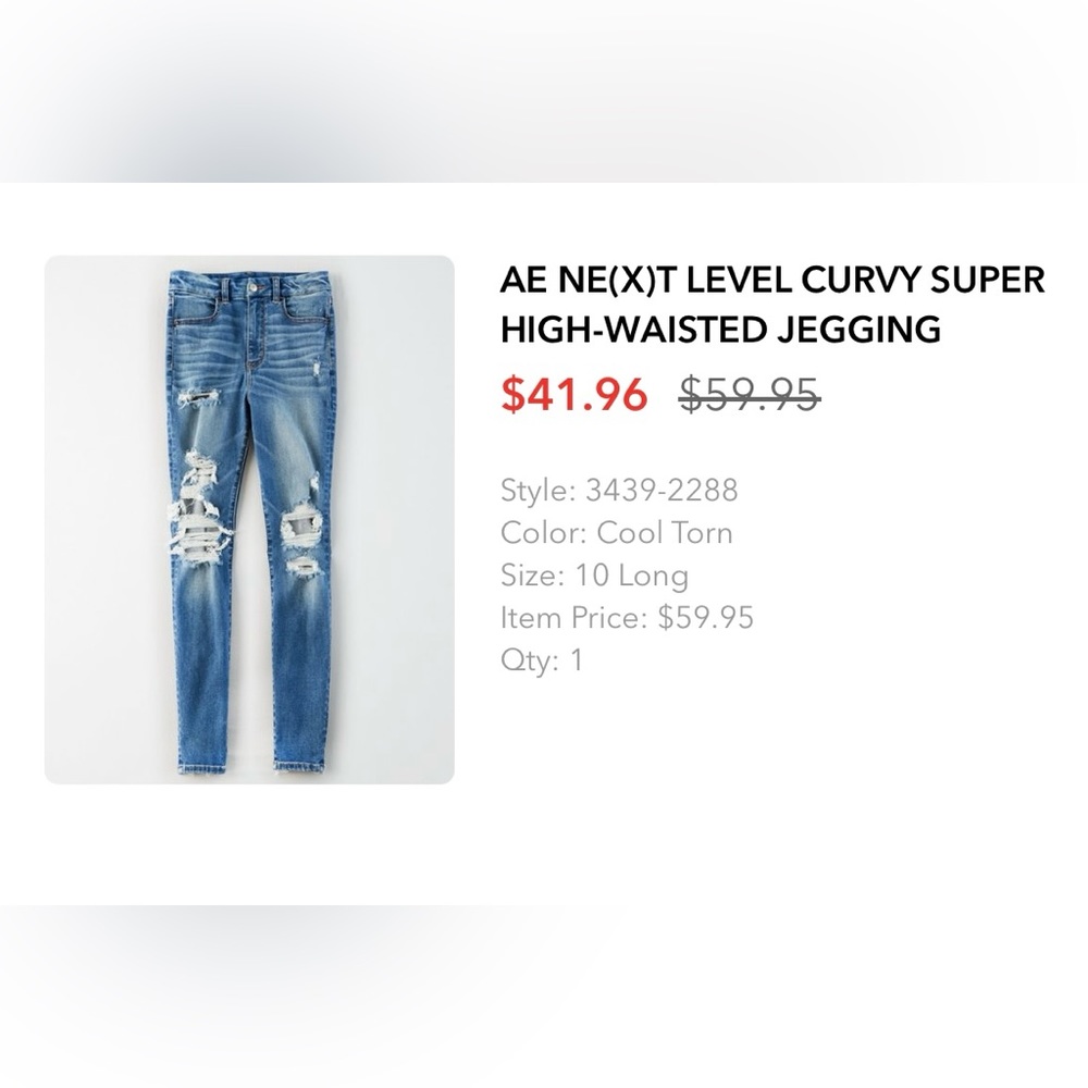 American Eagle Next Level Stretch Super High Jeggings 10 Long